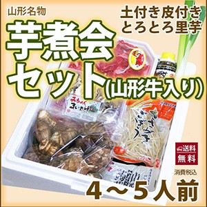 お土産 芋煮 セット 芋煮会セット 米沢牛 4～5人前 里芋 さといも 米沢牛入り 名物　秋の風物詩   栄養 カロリー 芋煮会 ねっとり 農産物