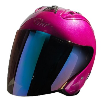 WRF 沃狼 安全帽 A6 素色 閃桃色 R帽 內襯全可拆 透氣 抗UV40+ 快速插扣 半罩