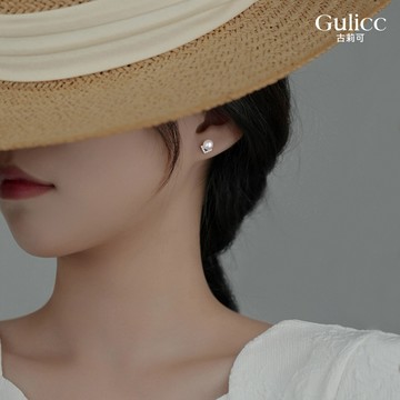 【Gulicc】  耳環 優雅 珍珠V字鑲鑽氣質耳環