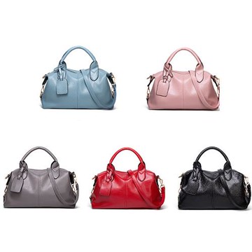 Jpqueen 純色大容量波士頓斜背側肩手提女用包(5色可選)