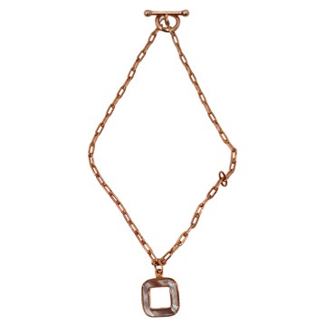 RADIANT STAR 璀璨之星 925純銀 自信的姿態簡約方形母貝OT鎖鍊手鍊 SL782  不適用  玫瑰金