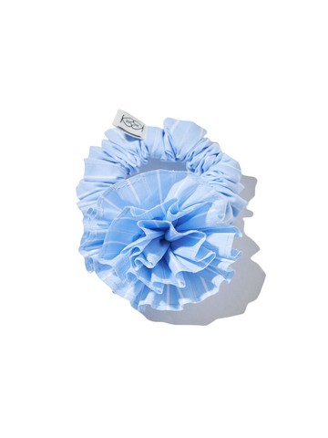 Stripe Corsage Scrunchie [Sky Blue]