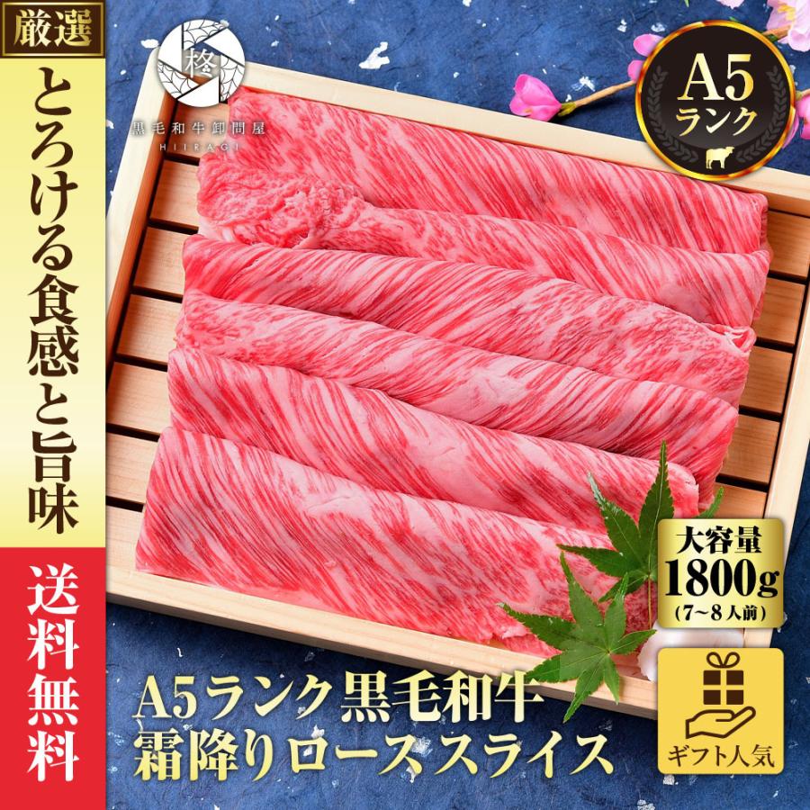 お歳暮 御歳暮 2023 牛肉 肉 A5等級黒毛和牛 クラシタ 肩ロース 切り落とし スライス 1800g（300ｇ×6） すき焼き しゃぶしゃぶ 肉ギフト