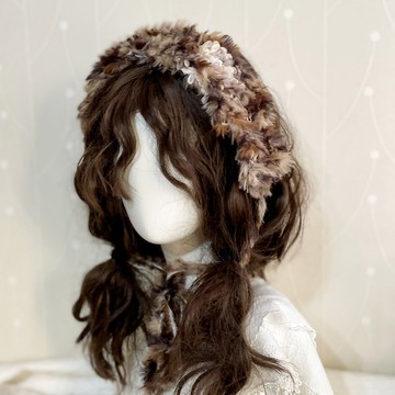 編織髮帶/毛線綁帶寬邊頭帶 針織頭窟寬版頭巾圍脖圍巾髮箍 髮飾