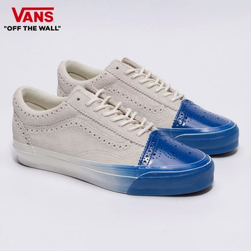 Vans Tokyo Design Collective Premium LX Old Skool Brogue 男女款米灰色/藍色滑板鞋