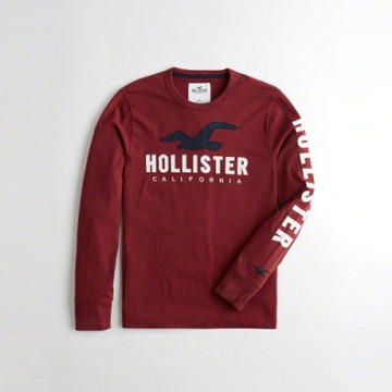 Hollister HCO 長袖T恤 紅色 1352