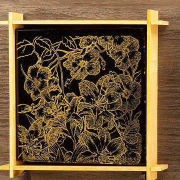 繁花似錦----漆藝花磚