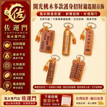 現貨隔日出貨 開光桃木護身招財鑰匙圈 避邪平安吊飾 開運掛件 汽車機車鑰匙圈 包包吊飾 招財符 貔貅 心經 金剛經 開光