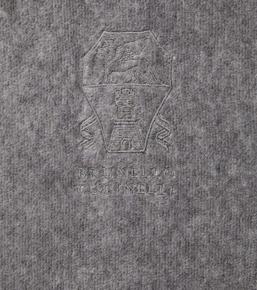 Brunello Cucinelli Logo linen-trimmed cotton terry bathrobe