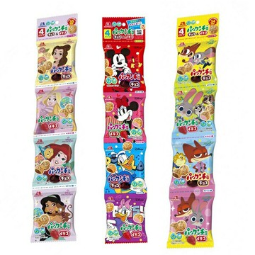 【江戶物語】(日本境內版) 森永 迪士尼 4連包 草莓&可可 雙味夾心餅乾 公主系列 米奇米妮 動物方程式