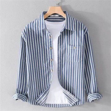 【巴黎精品】襯衫長袖上衣-休閒寬鬆流行時尚百搭男裝2色a1bu79