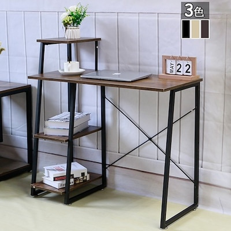 パソコンデスク 机 収納ラック付 パソコンラック ラック付きデスク デスク 収納 通販 Lineポイント最大get Lineショッピング