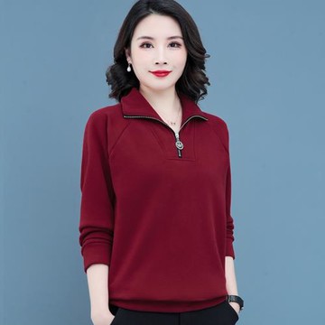 2025新款加絨衛衣女秋冬女士休閑大碼長袖套頭外套冬裝翻領厚上衣