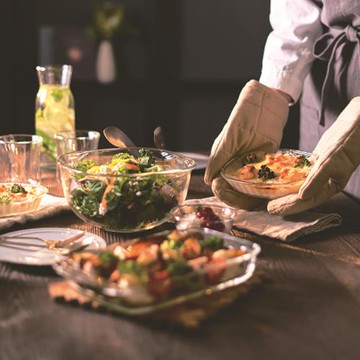 【日本iwaki】多用途玻璃調理碗三件組(加贈實木矽膠刮刀)(原廠總代理)