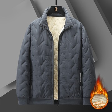 L-7XL冬季羊羔絨棉服男士大碼鋪棉外套加厚加絨刷毛保暖外套中老年外套厚棉外套保暖衣立領防風防水零下防寒雪服中年爸爸裝