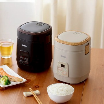 加贈專用收納袋【G-PLUS 拓勤】0.63L 日和鍋多功能微電腦電子鍋/露營電鍋 奶茶色/黑色 (GP-ERC001)