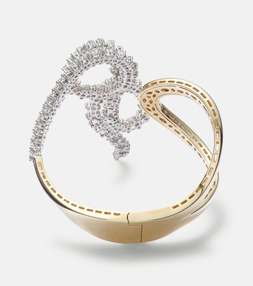 Yeprem Golden Strada 18kt yellow and white gold bangle with diamonds