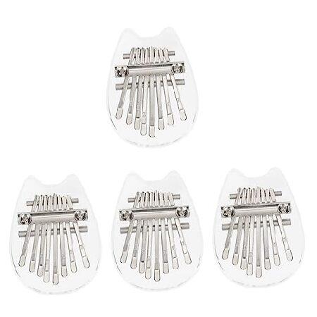 Vaguelly 4pcs Thumb Marimba Instrument Crystals for Mini Crystals Kalimba Instrument Child Piano Mini Kalimba Small Music Instrument Portable Kalimba