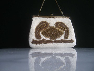 【老時光 OLD-TIME】早期台灣製手工製貴夫人珠珠包