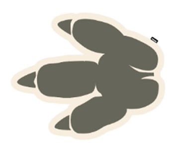 侏羅紀系列 法蘭絨造型地墊 腳印款