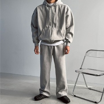 正韓純棉厚實內拉絨休閒套裝 連帽外套 休閒寬褲 4色 YUPPIE 預購商品 0113