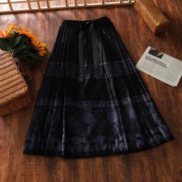 通勤馬面裙八分小個子微胖日常上班改良新中式國風半身裙高腰秋季