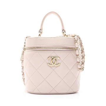 CHANEL 香奈兒 粉色 菱格紋 羊皮 Trendy CC Vanity Case 肩背包 【二手名牌BRAND OFF】
