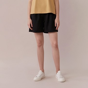 GIORDANO  女裝寬版休閒短褲 - 60 黑色