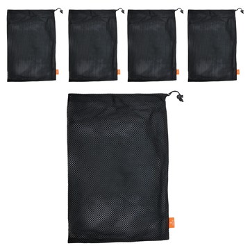 DIBOTE 迪伯特 收納束口袋透氣網袋 W3007-L 45 x 30cm  黑色  5個