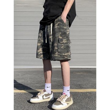 短褲男美式夏季迷彩純棉休閑褲薄款寬松褲子潮牌運動褲男生五分褲