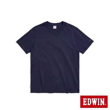 EDWIN 男款 加大碼 精緻素色短袖T恤(丈青色)