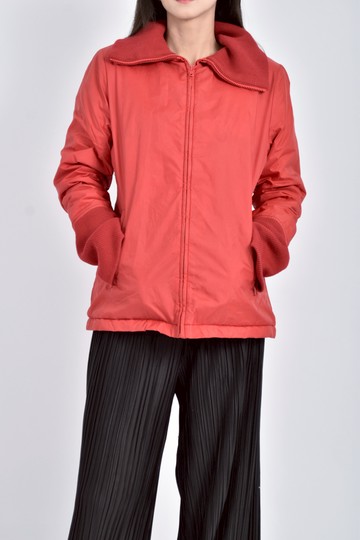 (M) cotton inn質感素面防風素面紅色外套