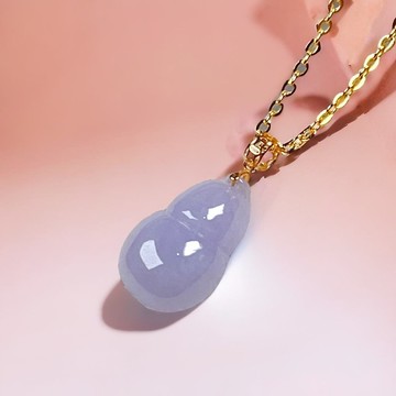 【母親節特惠】紫羅蘭葫蘆項鍊18K金 | 天然緬甸A貨翡翠 | 送禮