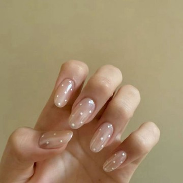 💗Yuki Nail💗海莉波點~純欲裸色電鍍美甲溫柔法式顯白高階感仙女夏天穿戴甲
