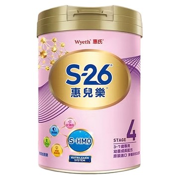 Wyeth 惠氏 S-26 惠兒樂幼童成長配方奶粉 再升級版 4號 3~7歲  1罐  850g