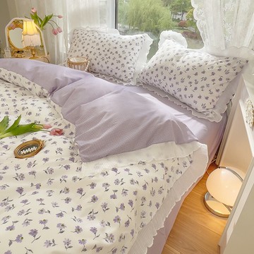 小清新碎花公主風床單被套四件套夏ins風床上用品床笠款三件套4