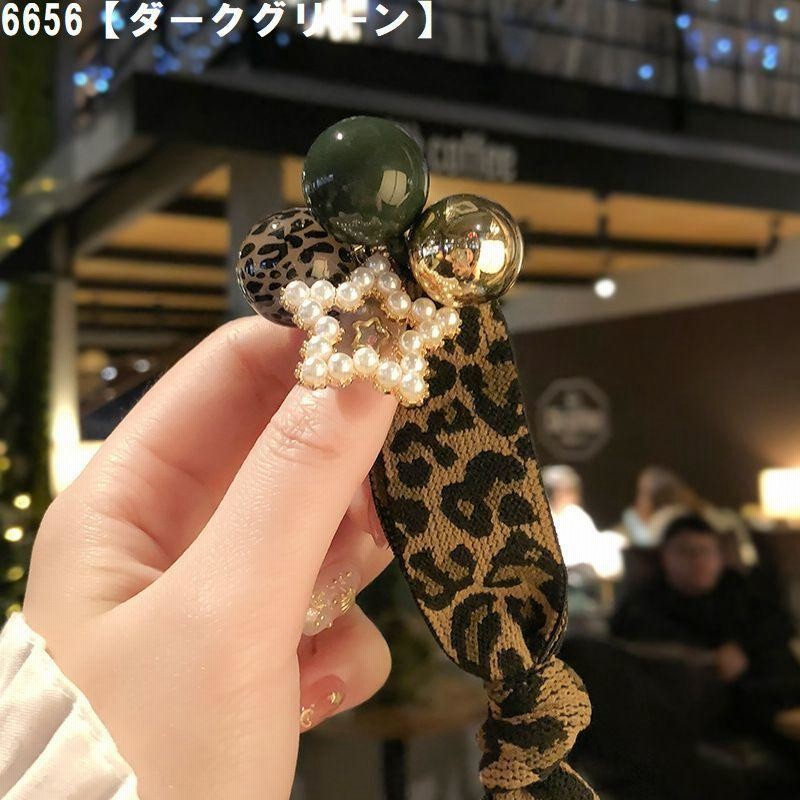 ヘアゴム ヘアタイ ヒョウ柄 レオパード ヘアアクセサリー 幅広 ヘア 