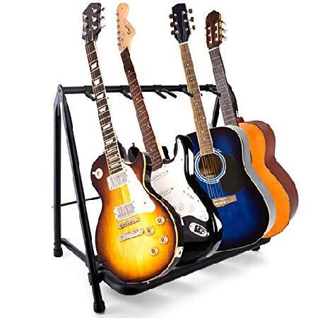 Pyle Foldable Universal Multi Stand Portable Collapsible Instrument Floor Guitar Rack Holder w Foam Padding-for Acoustic, Electric, Bass Guitar ＆ G