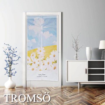 【TROMSO】厚白棉麻風尚門簾180x85cm-D45純真藍翼