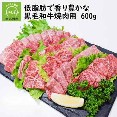 ふるさと納税 南九州市 低脂肪で香り豊かな黒毛和牛焼肉用600g