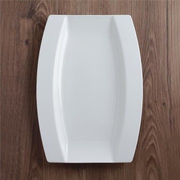 骨瓷純白魚盤家用耐高溫橢圓蒸魚盤日式陶瓷釉下彩盤子蒸烤箱適用