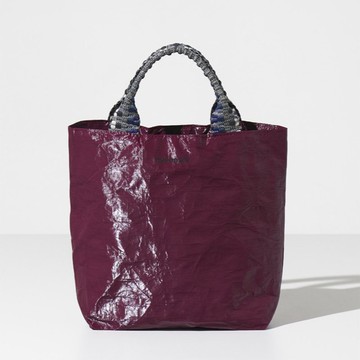 Miyansol 輕量皺皺迷你托特包(附背帶)-漿果紫 可斜背可手提