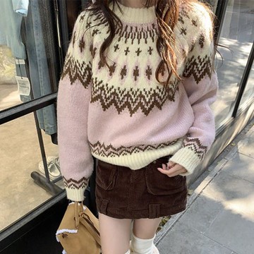 學院風緹花針織上衣