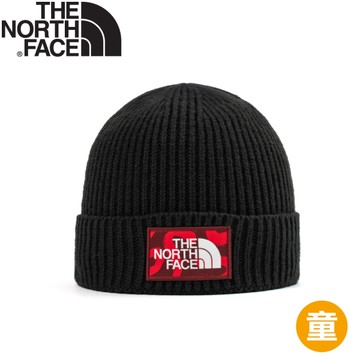 【The North Face 童 保暖毛帽《紅/黑》】7WGC/毛帽/保暖帽/登山/旅遊