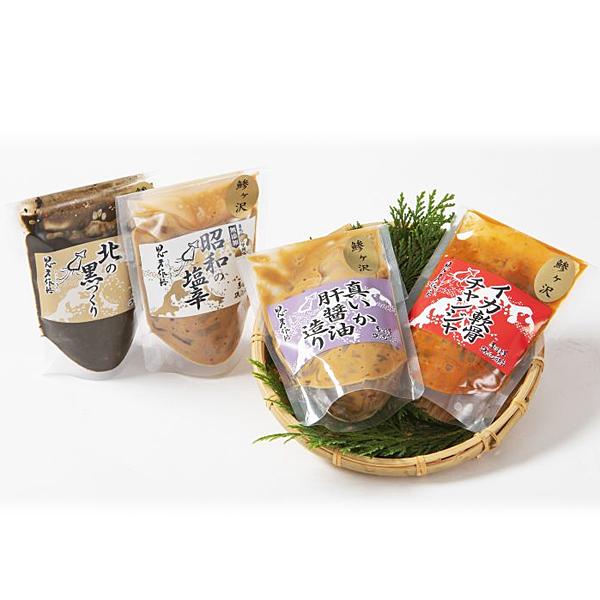 赤羽屋磯辺商店 青森の味！昭和の塩辛 各100g 4種 袋セット 特産品