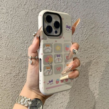 兔子九格蘋果17promax手機殼iPhone16pro卡通菲林二合一保護套15pro女13可愛14新