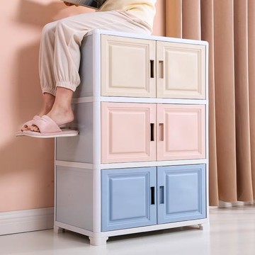 儲物柜簡易收納柜子陽臺柜子玩具柜零食置物柜寶寶衣柜家用整理柜
