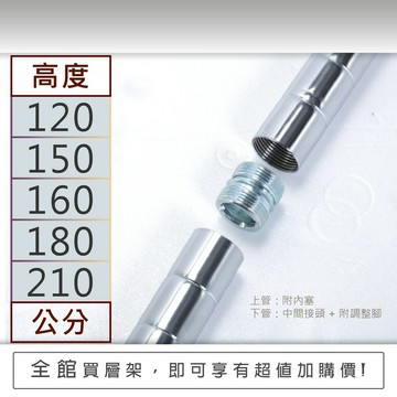 【免運｜現貨 MIT】鐵架 層架鐵管(多規格)｜鐵架 收納架 置物架 鍍鉻架 展示架 儲物架 五金配件(1支組/4支組)