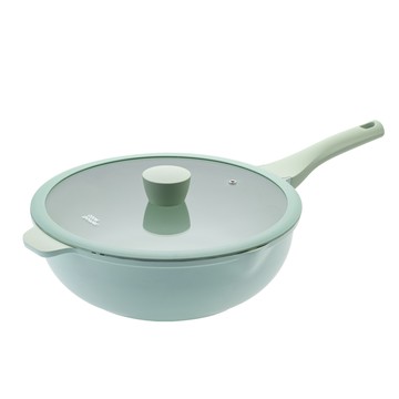 CookPower Minttu系列不沾鑄造深炒鍋30CM-IH/電磁爐適用(含蓋)