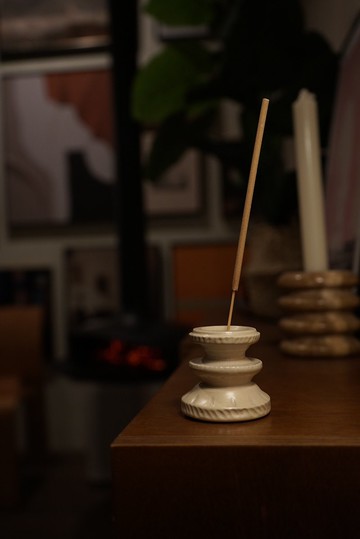 米白色北歐噴泉 no.02 線香座 復古花器 兩用
